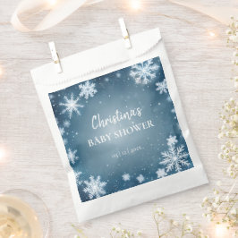 Sachets En Papier Snowflake Winter Wonderland Baby shower Bleu