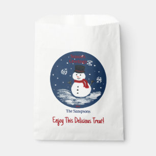 Sachets En Papier Snowman Red PERSONNALISER