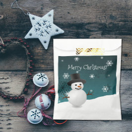 Sachets En Papier Snowman turquoise hiver paysage Noël Favoriser les