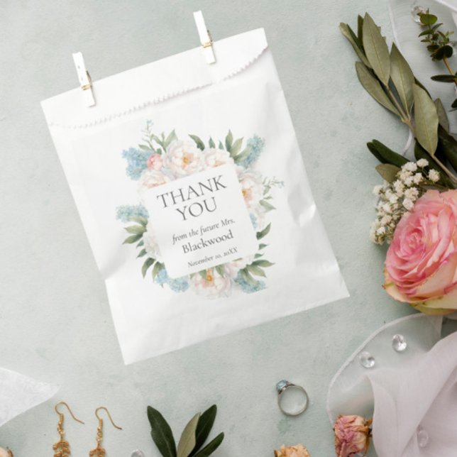 Sachets En Papier SOFT BLUE ROSE FLEURS FLEURS BRIDAL Merci (Créateur téléchargé)