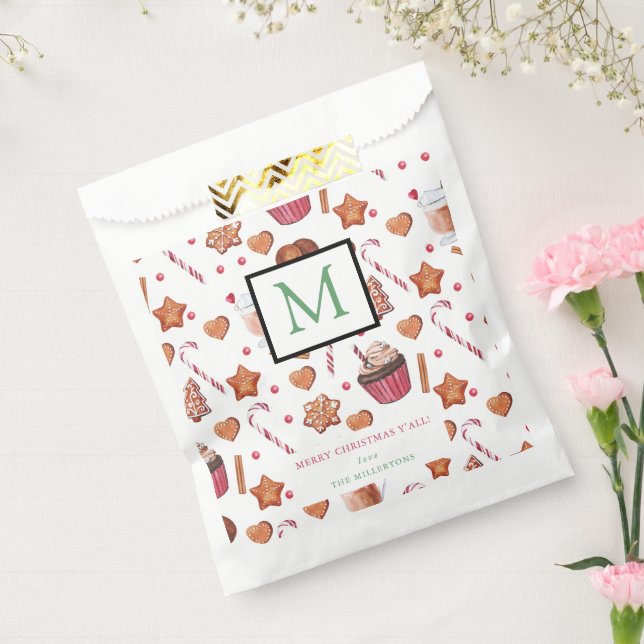 Sachets En Papier Soins de Noël Joyeux Monogramme de Noël (Scellé)