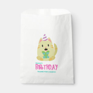 Sachets En Papier Soirée d'anniversaire de mignonne Cat