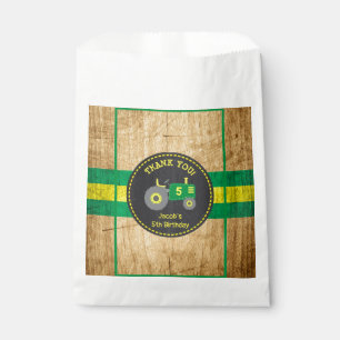Sachets En Papier Soirée d'anniversaire de Tracteur vert et jaune ru