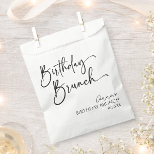 Sachets En Papier Soirée de Brunch d'Anniversaire minimaliste et mod