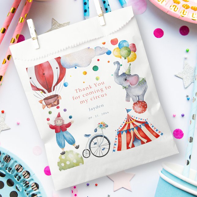 Sachets En Papier Soirée des Anniversaires de enfants du cirque (Créateur téléchargé)