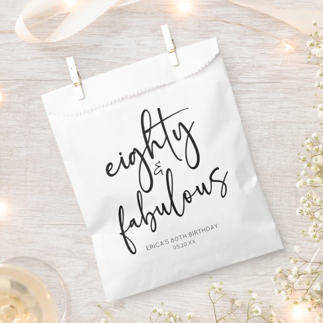 Sachets En Papier Soixante et fabuleux minimal 80e fête d'anniversai (Coupé)