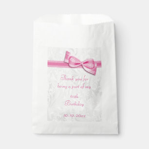 Sachets En Papier soixantième Damassé d'anniversaire et arc de Fau