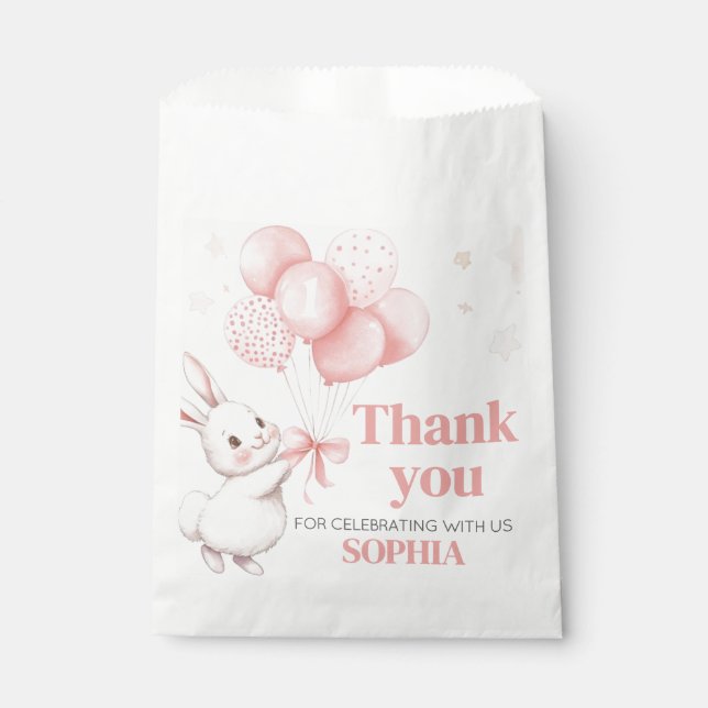Sachets En Papier Some Bunny Balloon Birthday Party Square (Devant)
