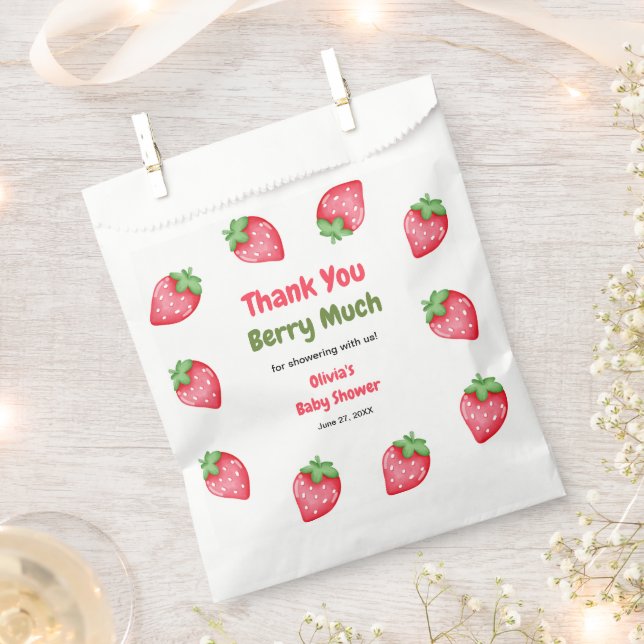 Sachets En Papier Someone Berry Sweet Strawberry Baby Shower  (Coupé)