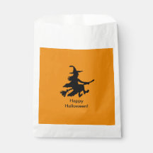 Sorcière volante - Orange -Joyeux Halloween - Sac