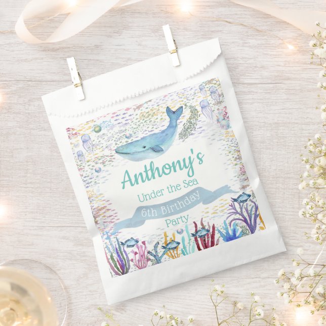 Sachets En Papier Sous la mer Tout âge fête d'anniversaire (Coupé)