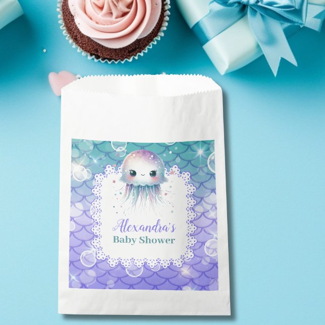 Sachets En Papier Sous le Baby shower d'aquarelle de mer (Créateur téléchargé)