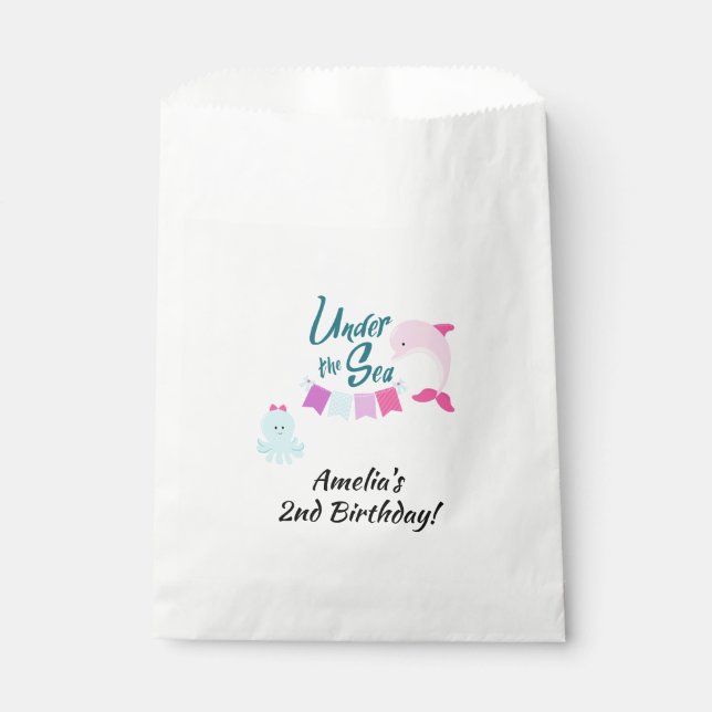 Sachets En Papier Sous le dauphin marin | Fête d'anniversaire de la  (Devant)