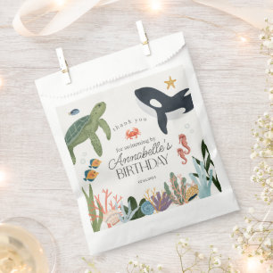 Sachets En Papier Sous l'Océan Mer Anniversaire Fête Faveurs Sac