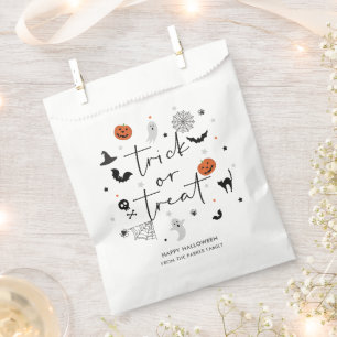 Sachets En Papier Soyons éffrayants de la fête d'Halloween blanc
