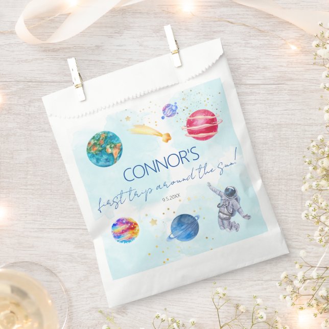 Sachets En Papier Space Rocket Planètes bleu garçon Anniversaire (Coupé)