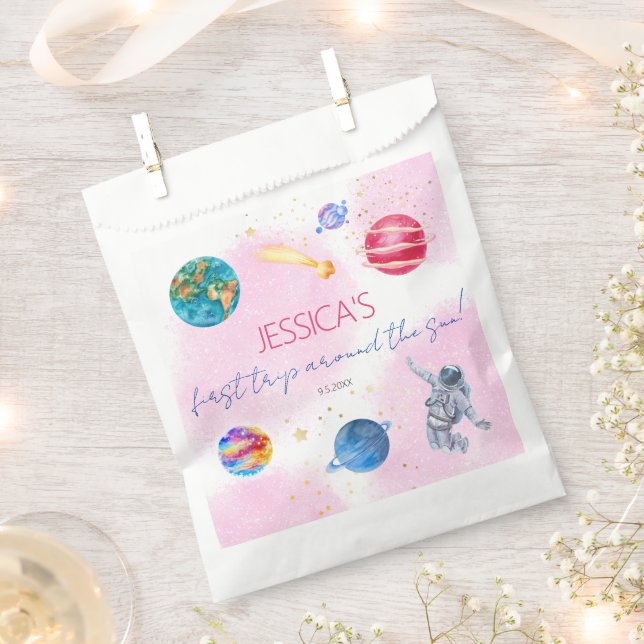 Sachets En Papier Space Rocket Planètes fille Anniversaire (Coupé)