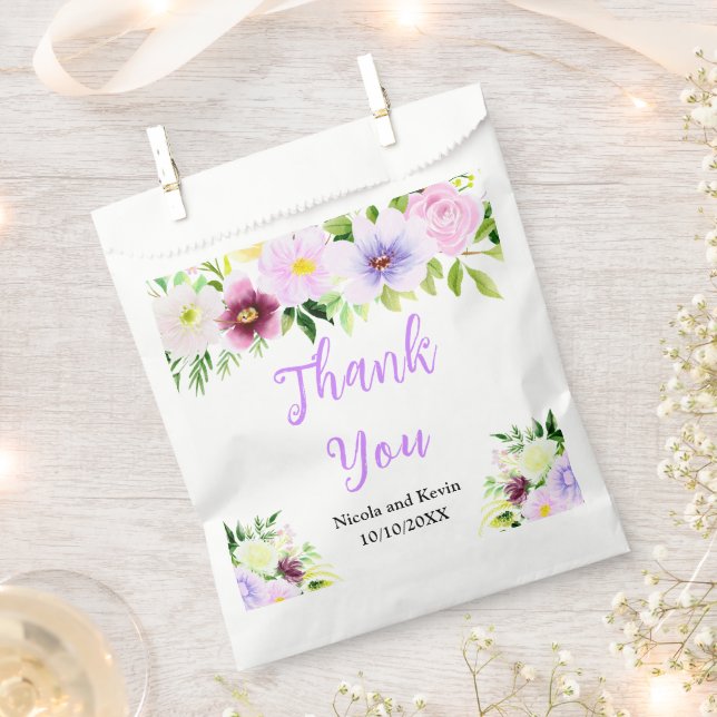 Sachets En Papier Spring Purple Flowers with Foliage (Coupé)