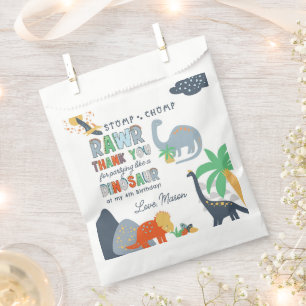 Sachets En Papier Stomp Chomp Rawr Dinosaur Anniversaire Merci