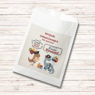 Sachets En Papier Stomp Chomp Roar Pirate Dinosaur Twin Boy Annivers