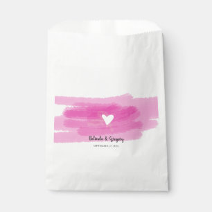 Sachets En Papier Strokes de peinture simple et Mariage cardiaque