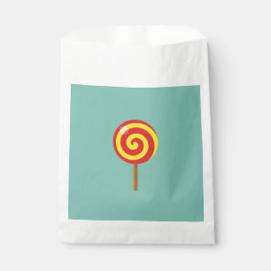 Sachets En Papier Sucette Rouge Jaune en Spirale