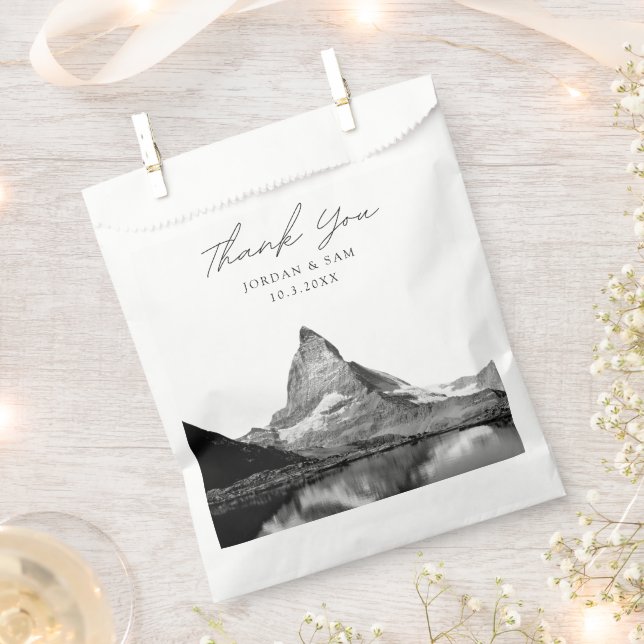 Sachets En Papier Suisse Mariage Faveur Photo Merci (Coupé)