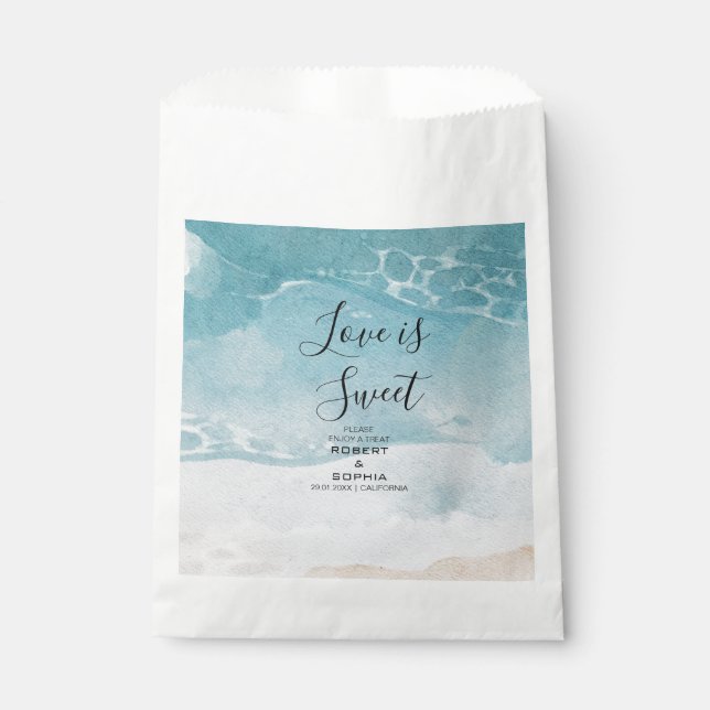 Sachets En Papier Summer Blue Beach Wedding (Devant)