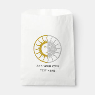 Sachets En Papier SUN & MOON or argent + votre arrière - plan