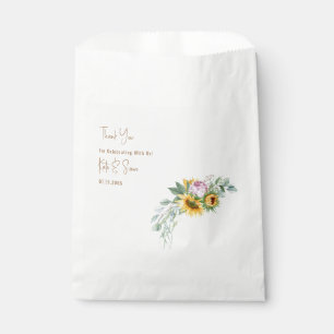 Sachets En Papier Sunflower Gold Texte Mariage blanc