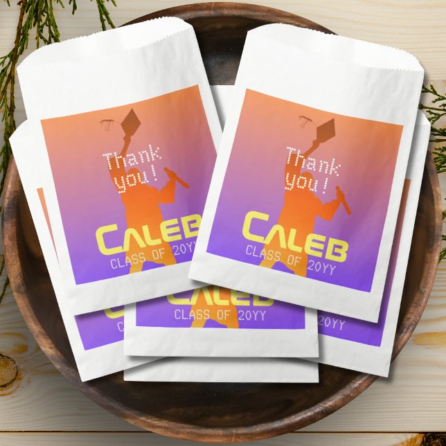 Sachets En Papier Sunset Vibrant Moderne Tech Graduation (Créateur téléchargé)