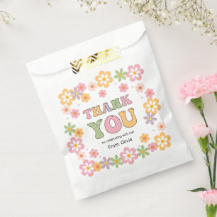 Sachets En Papier Super marguerites hippie anniversaire Merci