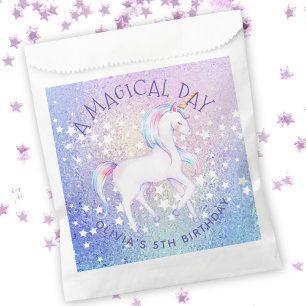 Sachets En Papier Swebow Unicorn Glittery Anniversaire Nom de la fêt