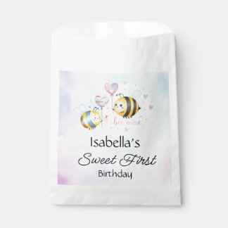 Sachets En Papier Sweet Bee First Birthday Personalized 