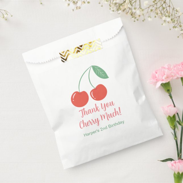 Sachets En Papier Sweet Cherry Anniversaire Fête Favoriser Sac (Scellé)
