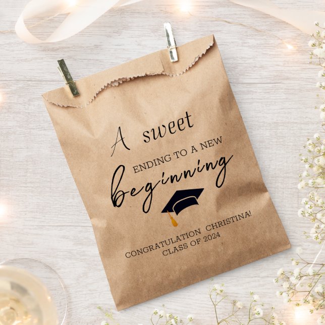 Sachets En Papier Sweet Terminer la nouvelle graduation de début (Coupé)