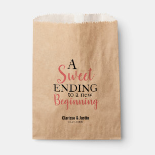 Sachets En Papier Sweet Terminer le nouveau Mariage de script rose d