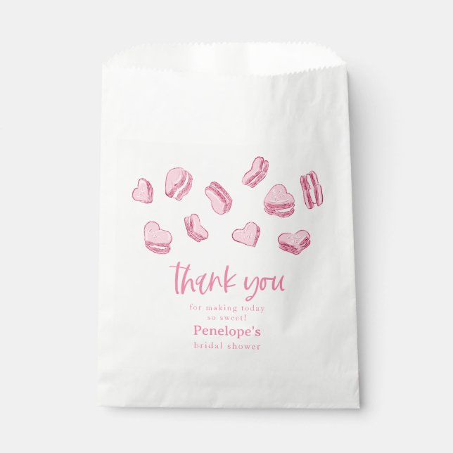 Sachets En Papier Sweet Valentine Fête des mariées Coeurs roses (Devant)