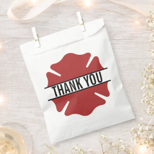 Sachets En Papier Symbole de logo rouge pompier Merci