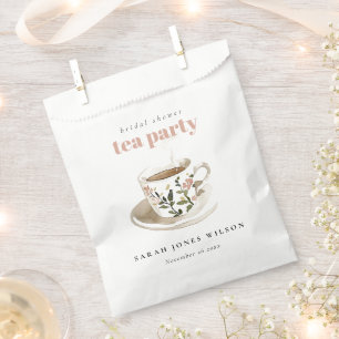 Sachets En Papier Tasse de thé florale chic pour la fête de thé de S