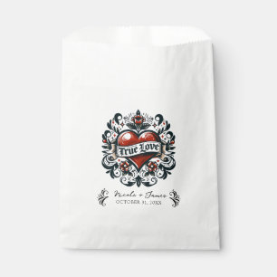 Sachets En Papier Tatouage Autocollant Coeur Amour Véritable Mariage