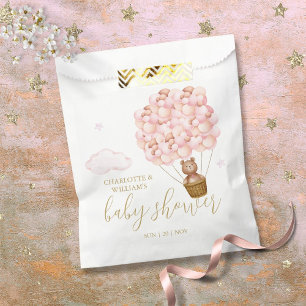 Sachets En Papier Teddy Bear Bearly Wait Pink Girl Baby shower