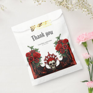 Sachets En Papier Ténèbres royales, coeur et crâne gothique.