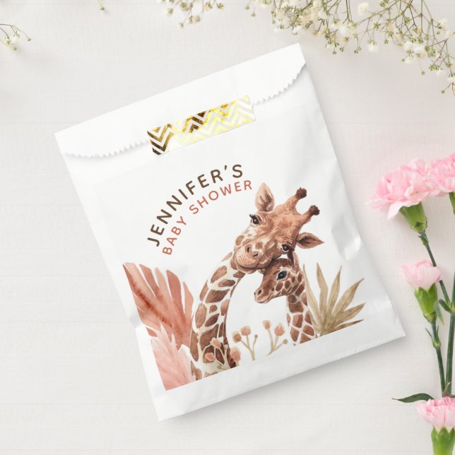 Sachets En Papier Teracotta Tan Boho Giraffe Baby shower (Scellé)