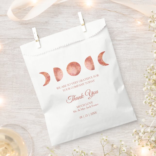 Sachets En Papier Terracotta Lune Phase Mariage Favor Sac (Coupé)