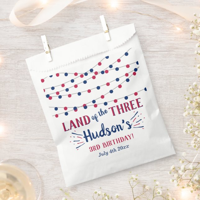 Sachets En Papier Terre Des Trois ! 4 juillet 3ème anniversaire (Coupé)