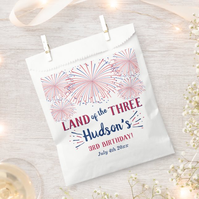 Sachets En Papier Terre Des Trois ! 4 juillet 3ème anniversaire (Coupé)