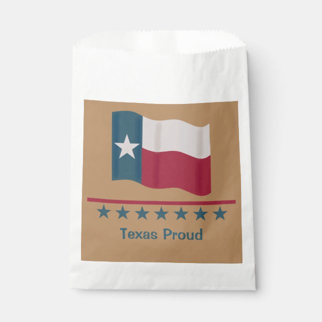 Sachets En Papier Texas Fière longue étoile drapeau personnalisé Tan (Devant)