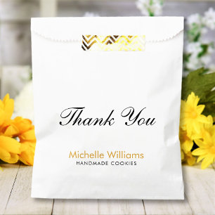 Sachets En Papier Texte de nom personnalisé Merci