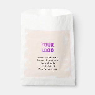 Sachets En Papier texte simple minimal ajoutez votre logo/conception